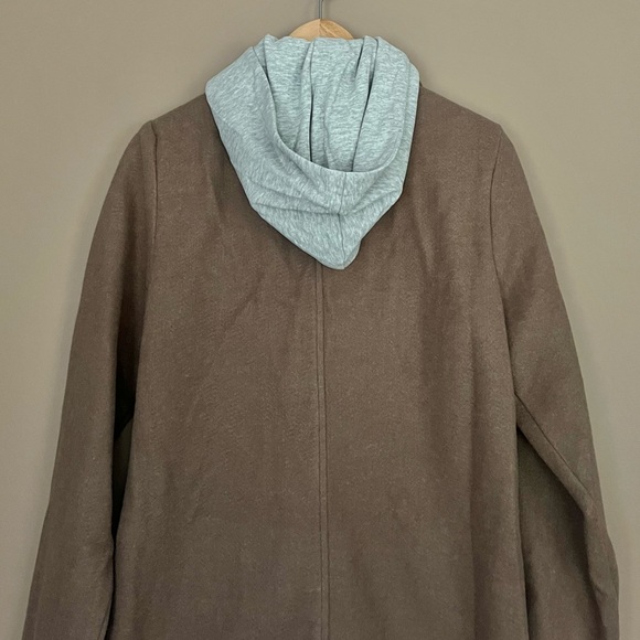 {Hem & Thread} Hooded Trench Coat in Brown & Grey - Womens Small - NWT - Picture 6 of 11